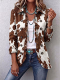 Julissa | chamarra estampado vaca con olanes