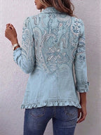 Cordelia | chamarra azul cielo paisley con olanes