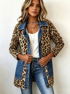 Marisa | chamarra larga de leopardo y mezclilla