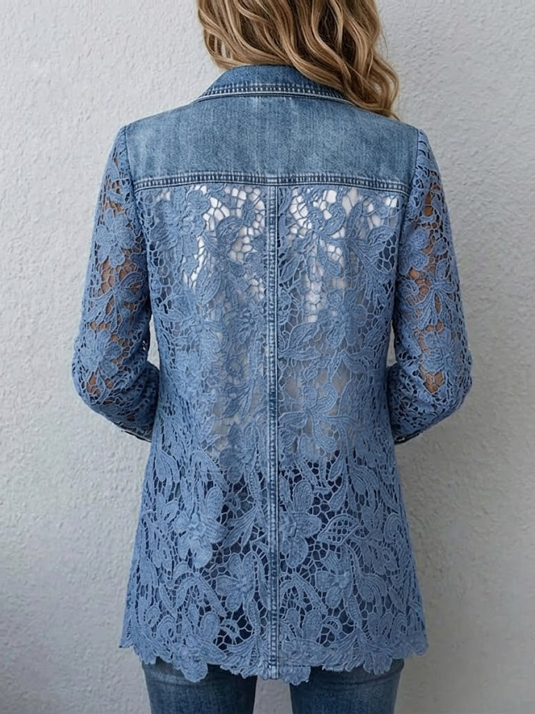 Xareni | saco de mezclilla con encaje
