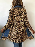 Marisa | chamarra larga de leopardo y mezclilla
