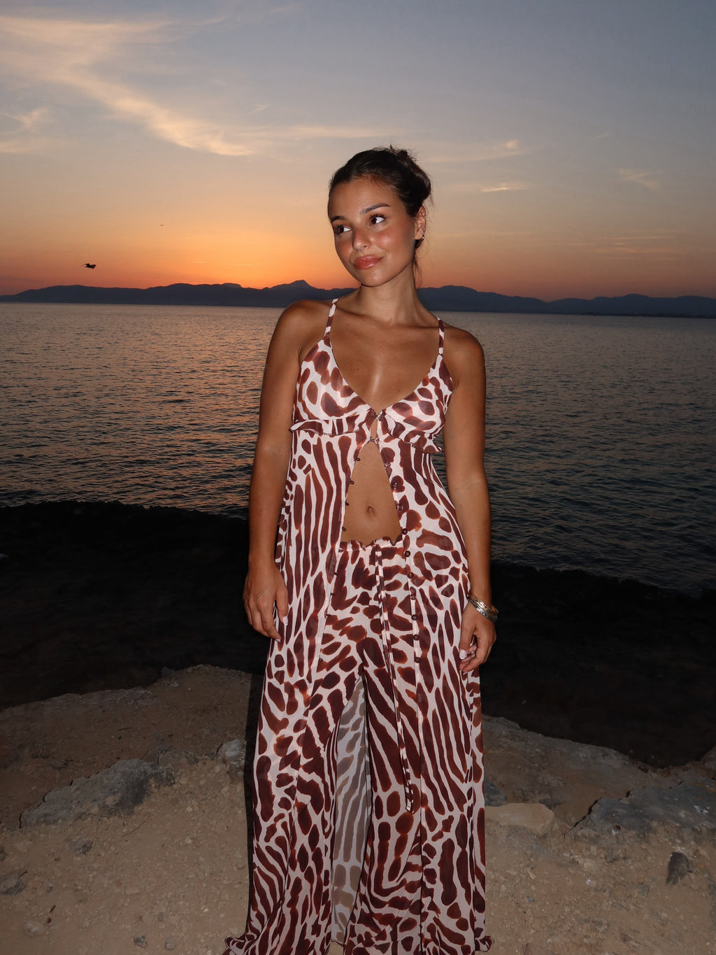 Pantalón fluido con animal print, sexta vista