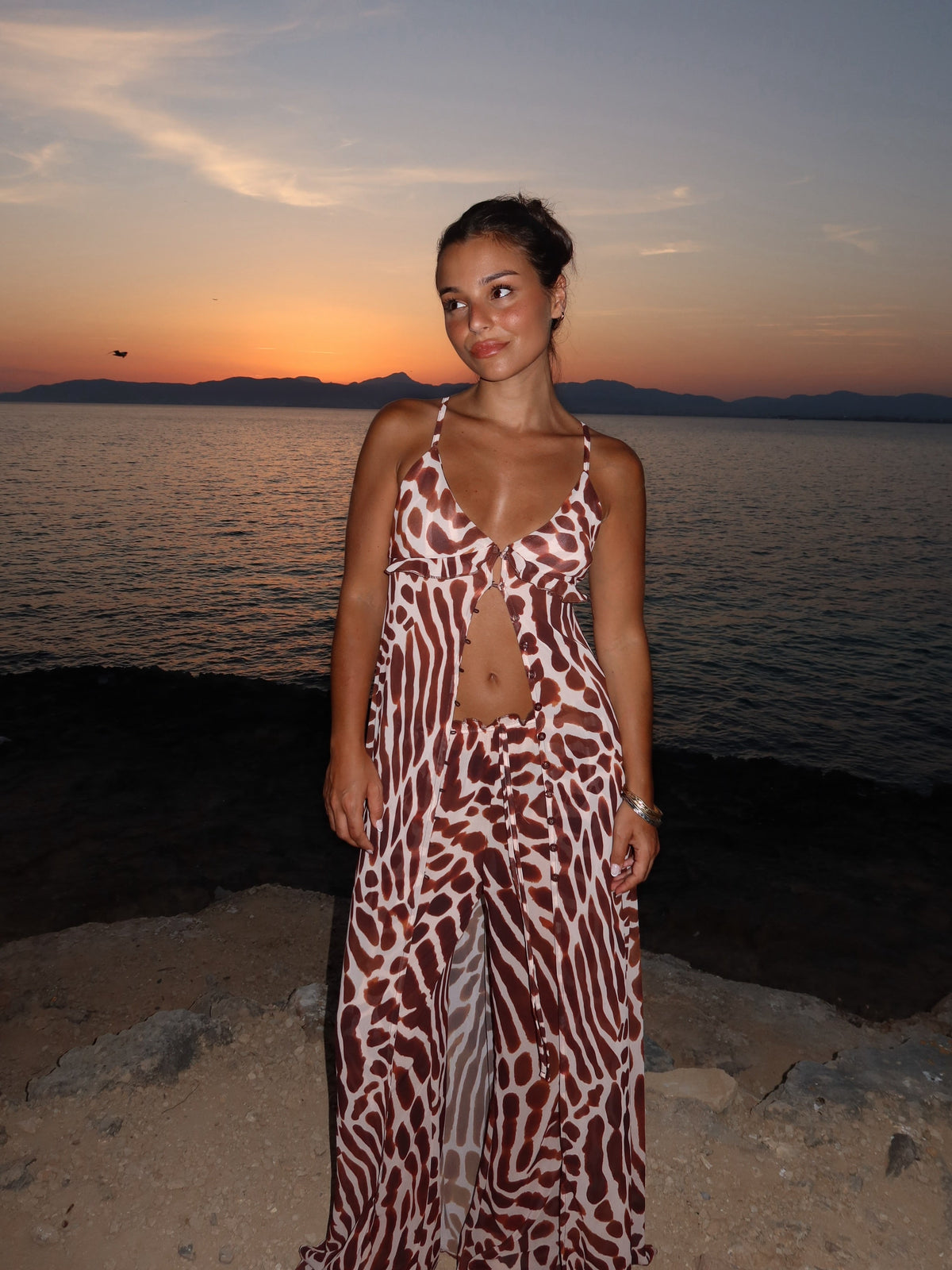 Pantalón fluido con animal print, sexta vista