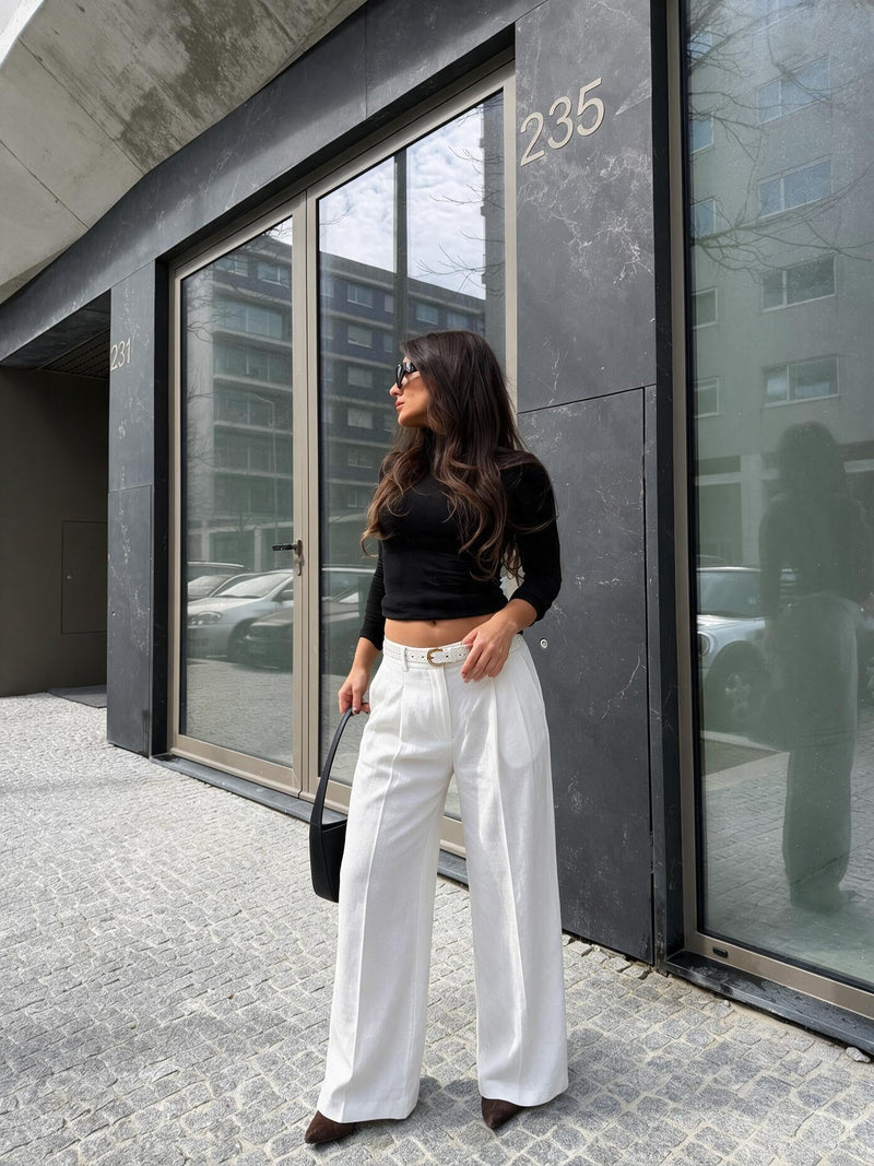 Melisa | pantalón palazzo de lino
