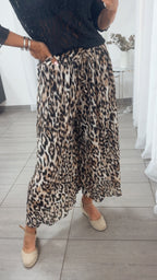 Siena | pantalón plisado de leopardo