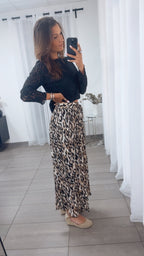 Siena | pantalón plisado de leopardo
