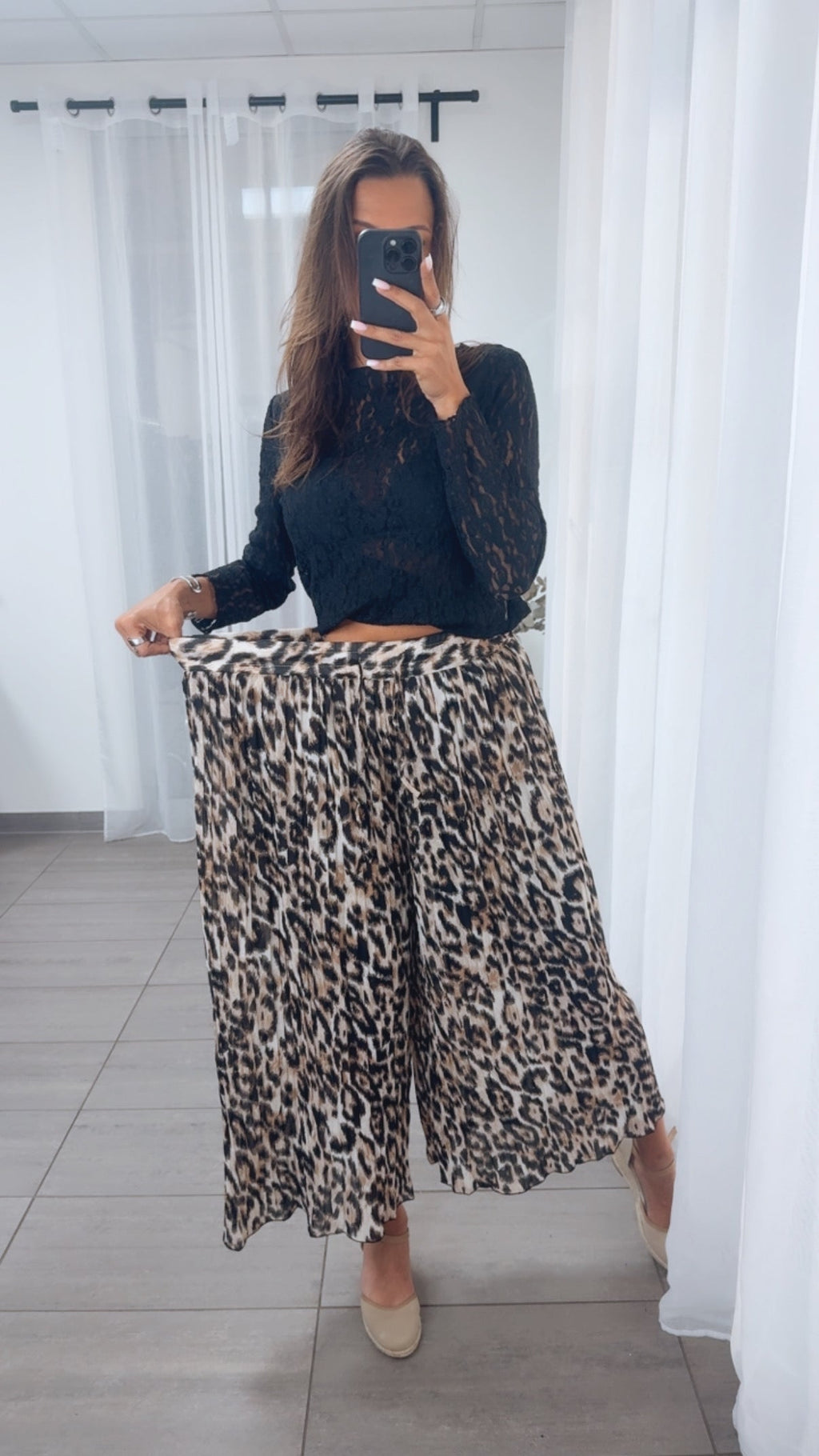 Siena | pantalón plisado de leopardo