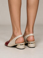 Sandalias de tacón elegantes de línea fina, color rojo, tercera vista