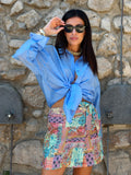 Azalea | shorts de flores aqua