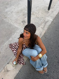 Sombrero de crochet con detalles brillantes, vista frontal
