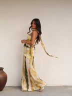 Vestido bustier estampado, Verde, vista frontal