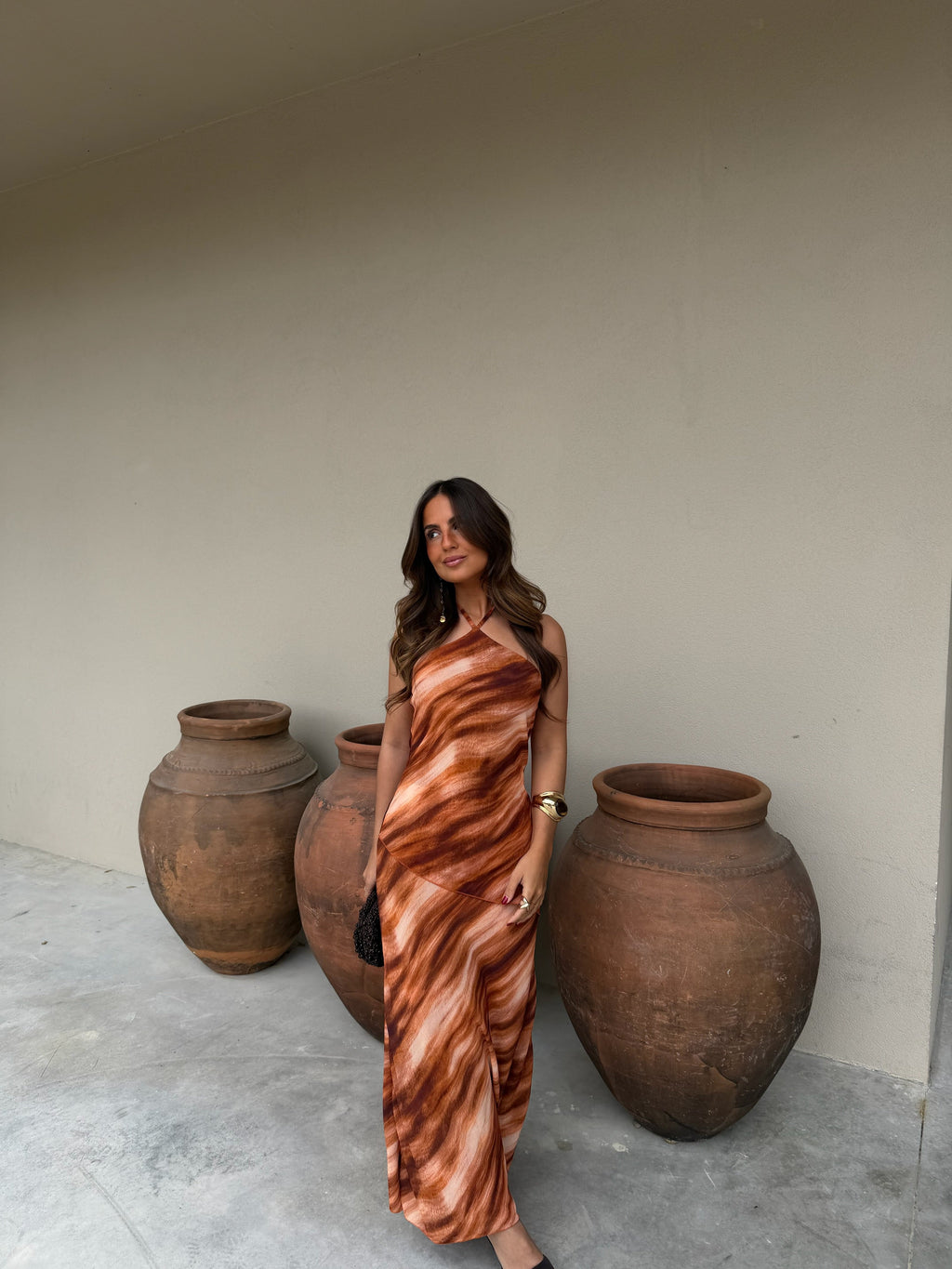 Vestido con estampado marmoleado, vista frontal