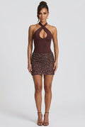 Solea | vestido corto halter cruzado