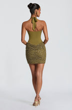 Solea | vestido corto halter cruzado