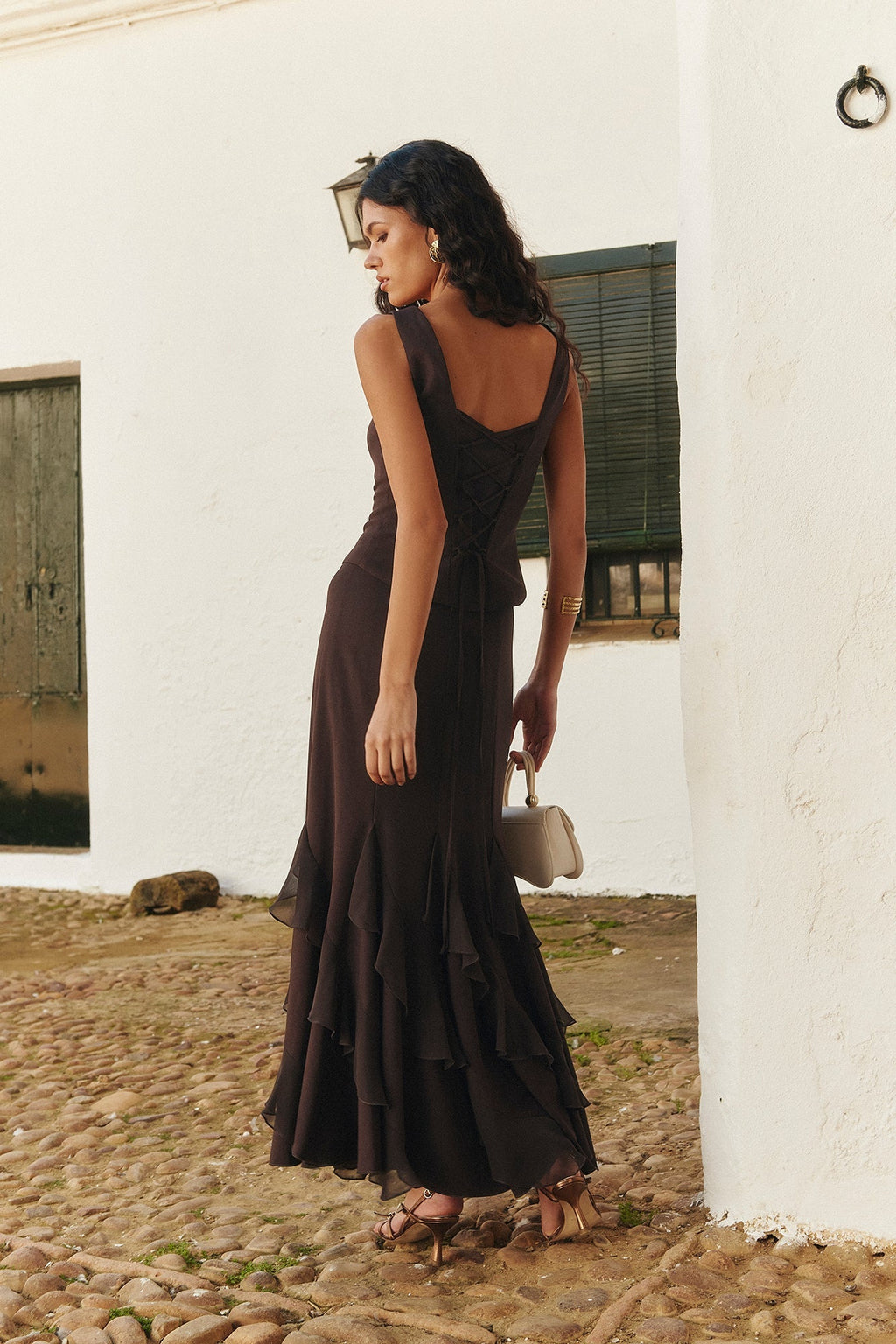 Samara | vestido largo con olanes