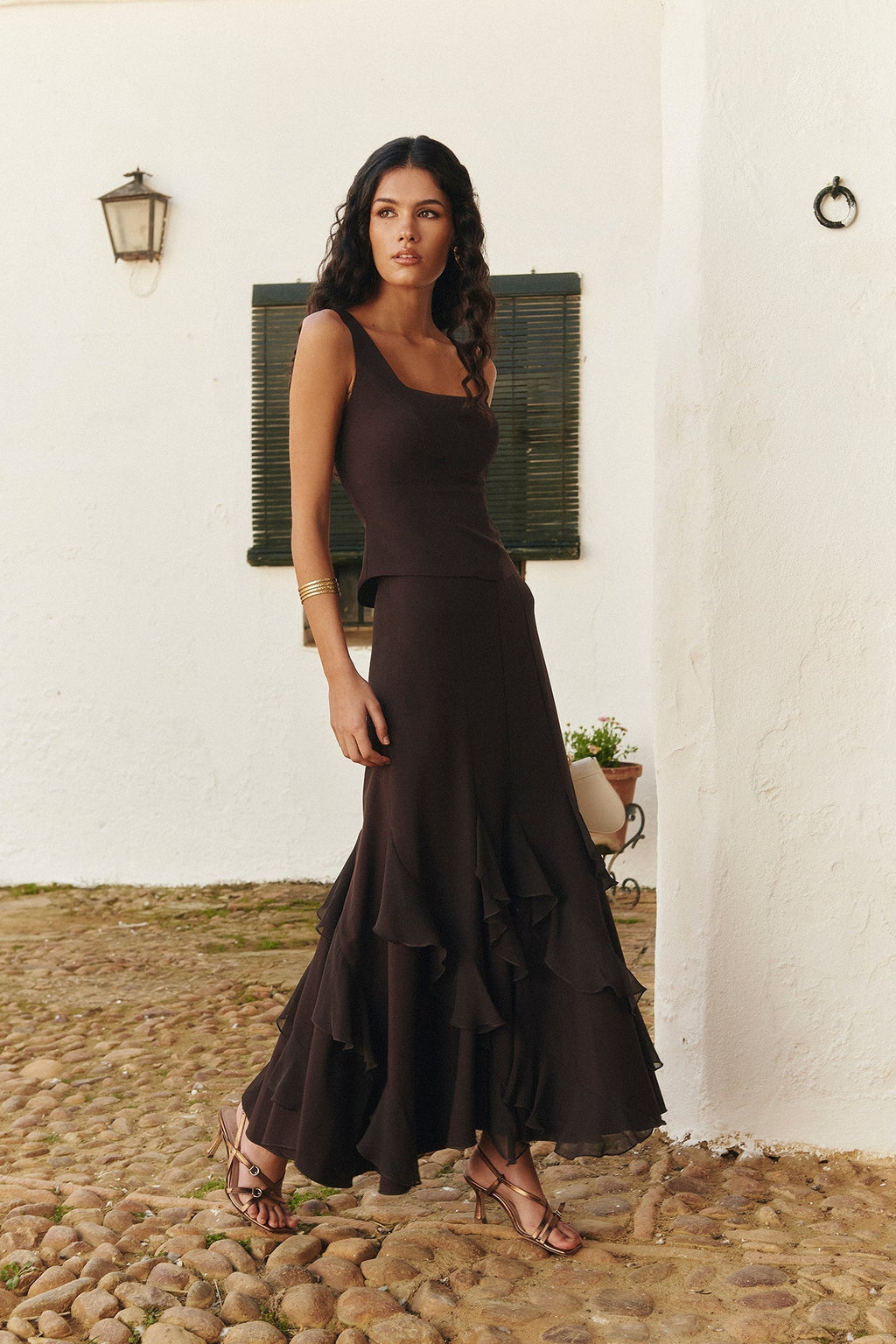 Samara | vestido largo con olanes