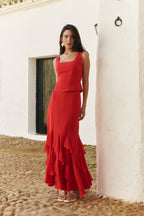 Samara | vestido largo con olanes