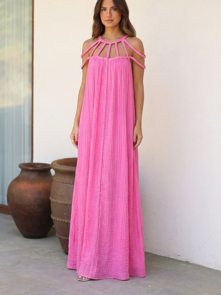 Vestido de tirantes de caída ligera, cuarta vista