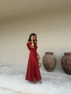 Ariel | vestido de tul terracota