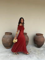 Ariel | vestido de tul terracota