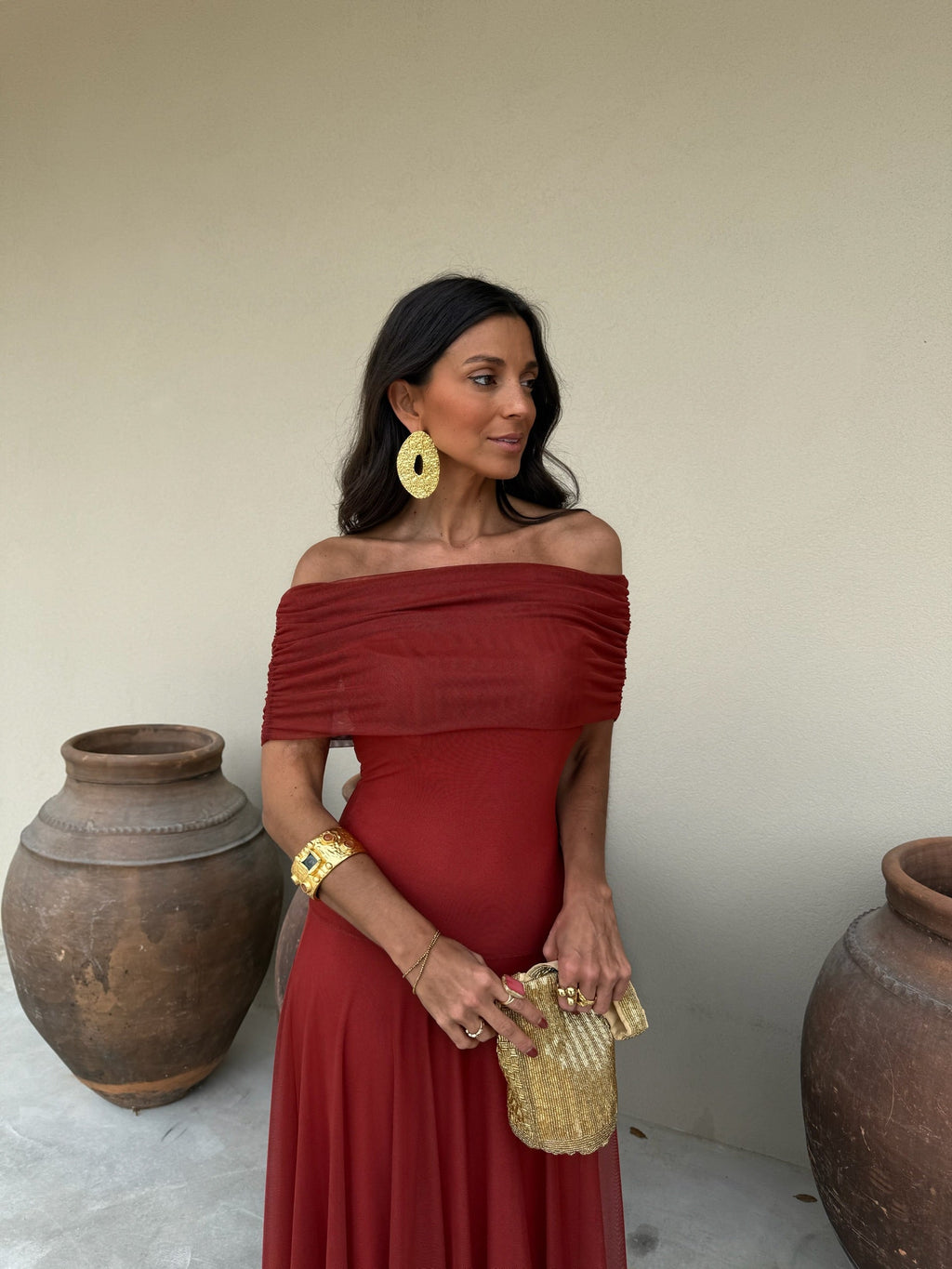 Ariel | vestido de tul terracota