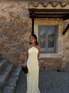 Vestido largo, Amarillo claro, vista frontal