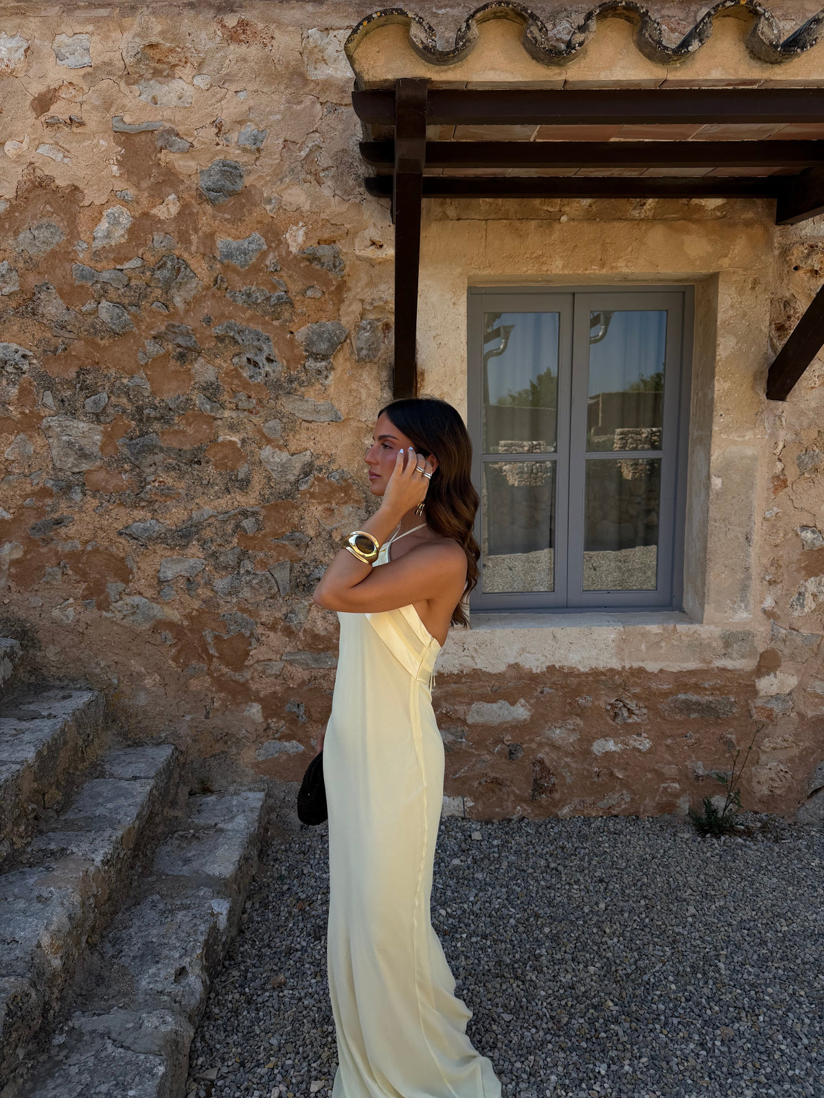 Vestido largo, Amarillo claro, tercera vista