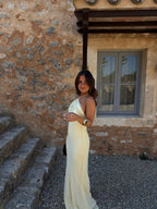 Vestido largo, Amarillo claro, cuarta vista