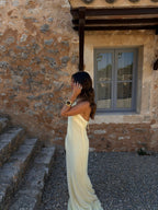 Vestido largo, Amarillo claro, sexta vista