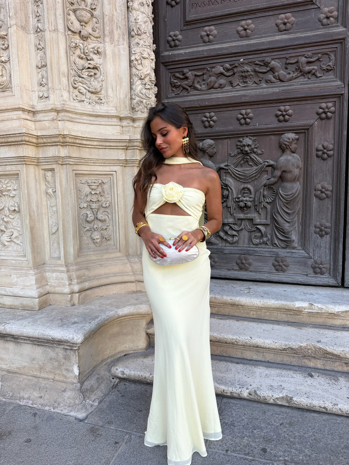 Lisboa | vestido largo amarillo pastel