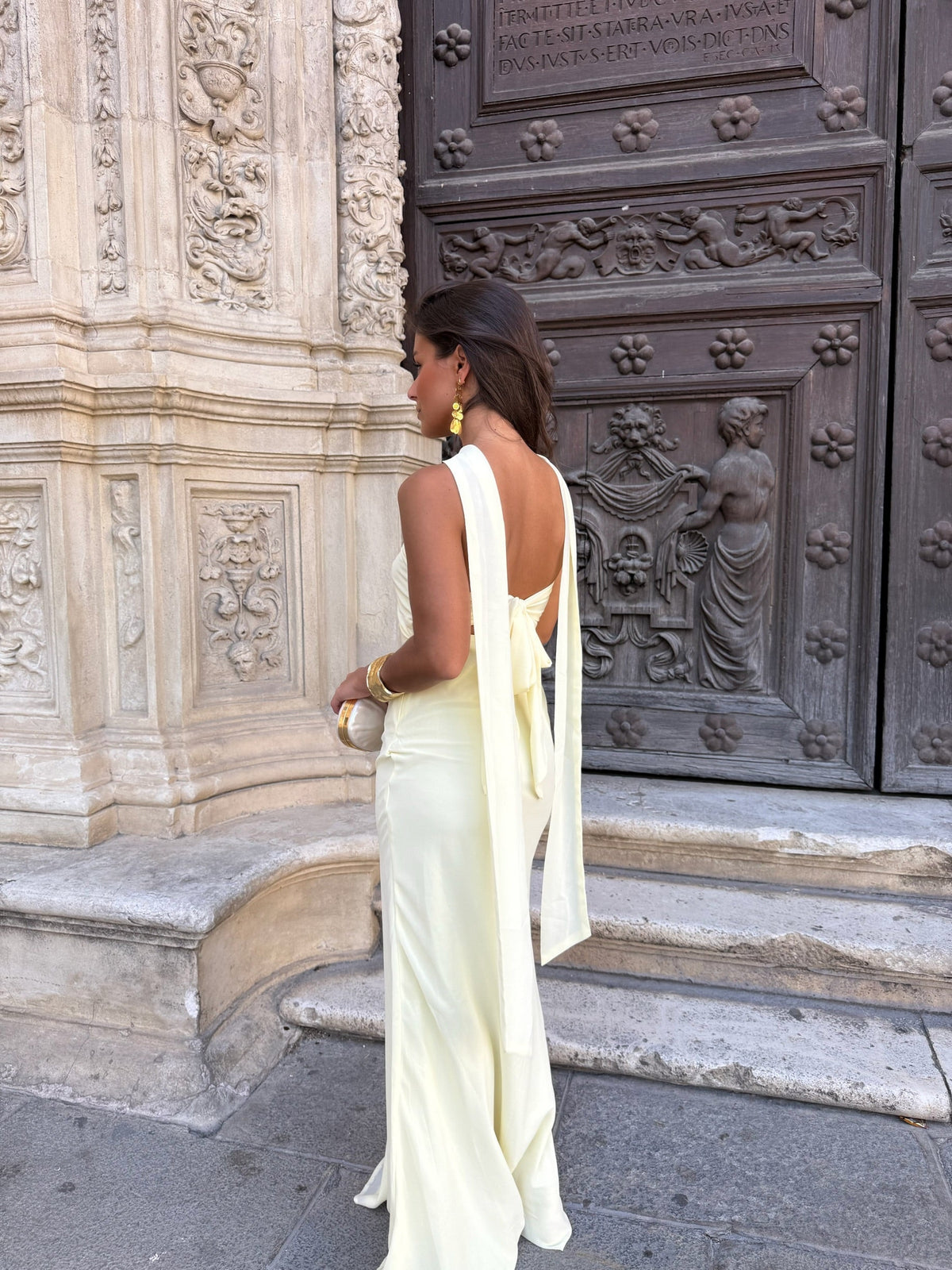 Lisboa | vestido largo amarillo pastel