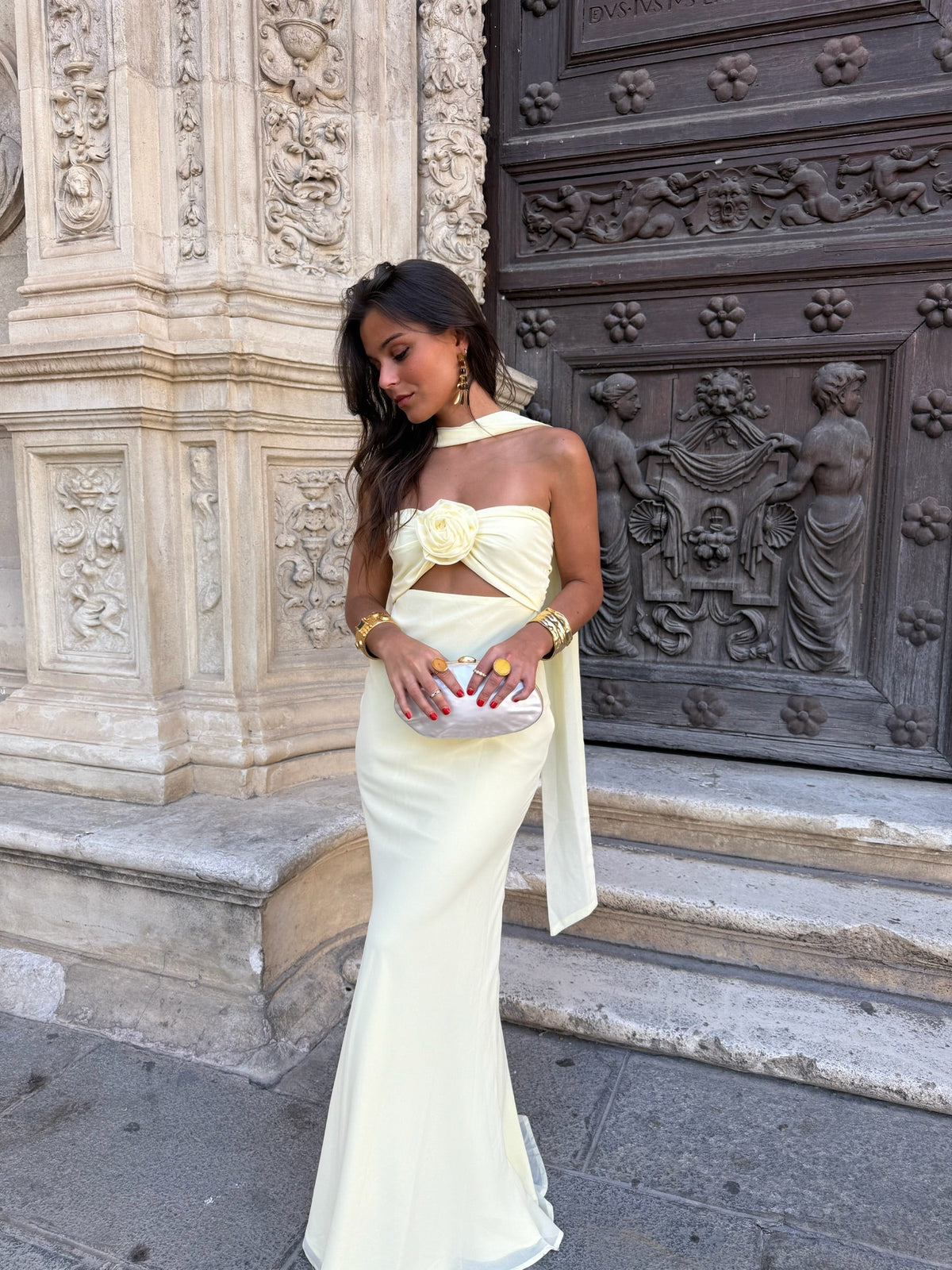 Lisboa | vestido largo amarillo pastel