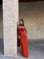 Cristal | vestido largo bicolor
