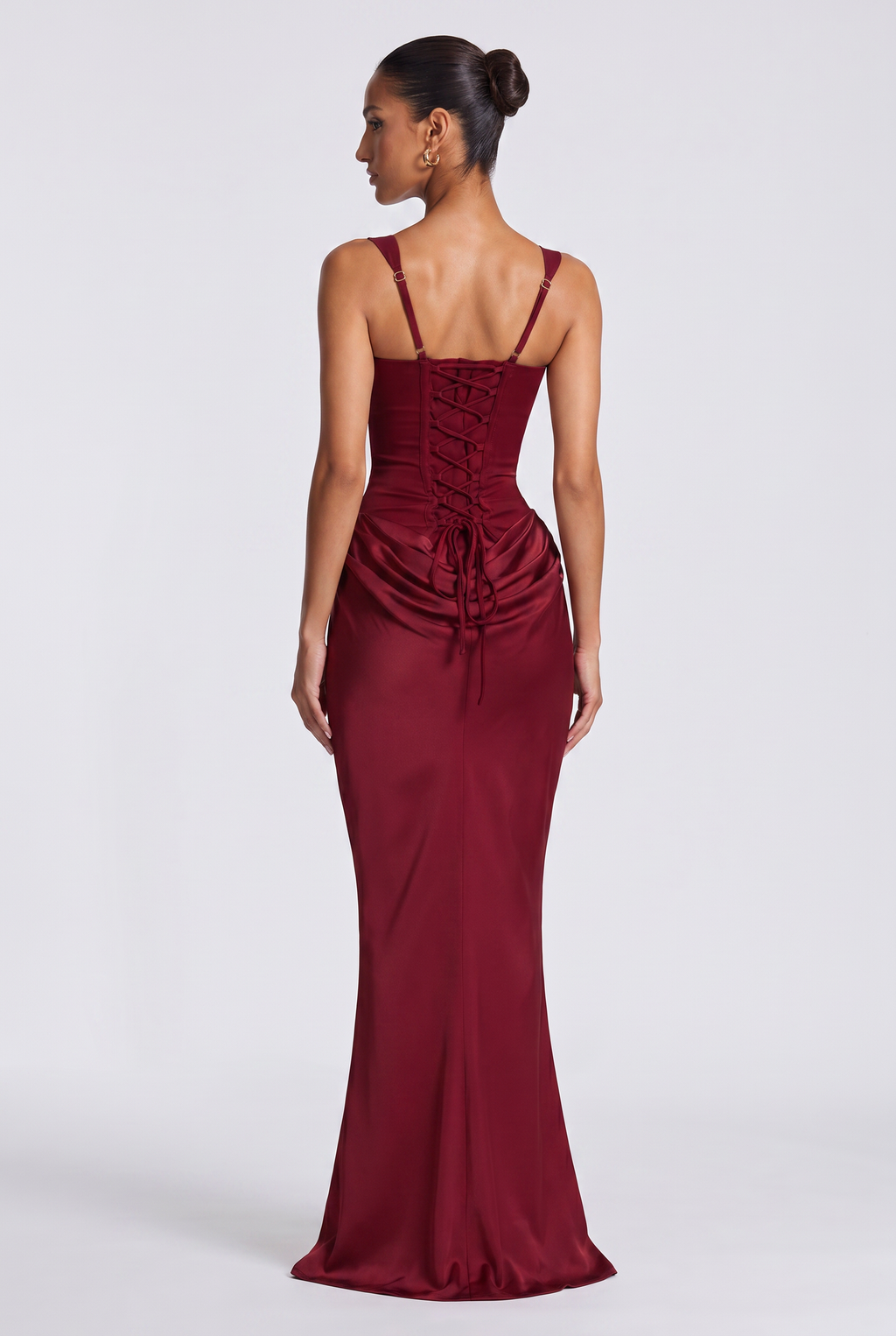 Ayla | vestido largo bustier drapeado