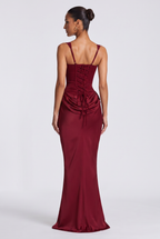 Ayla | vestido largo bustier drapeado