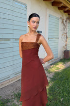 Antonella | vestido largo cobre