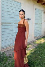 Antonella | vestido largo cobre