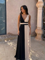 Vestido largo de corte fluido, séptima vista