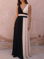 Vestido largo de corte fluido, octava vista