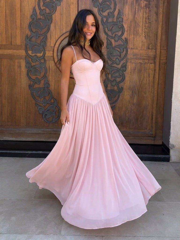 Vestido largo de corte suave, quinta vista