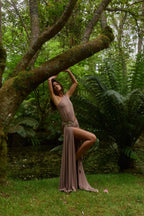 Serena | vestido largo drapeado
