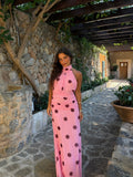 Vestido largo entallado, Rosa, vista frontal