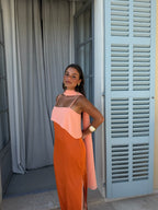 Vestido largo estampado, Naranja, segunda vista