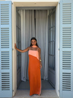 Vestido largo estampado, Naranja, quinta vista