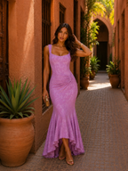 Katerina | vestido largo floral lila