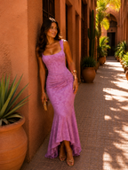 Katerina | vestido largo floral lila