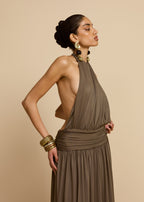 Fluido | vestido largo halter