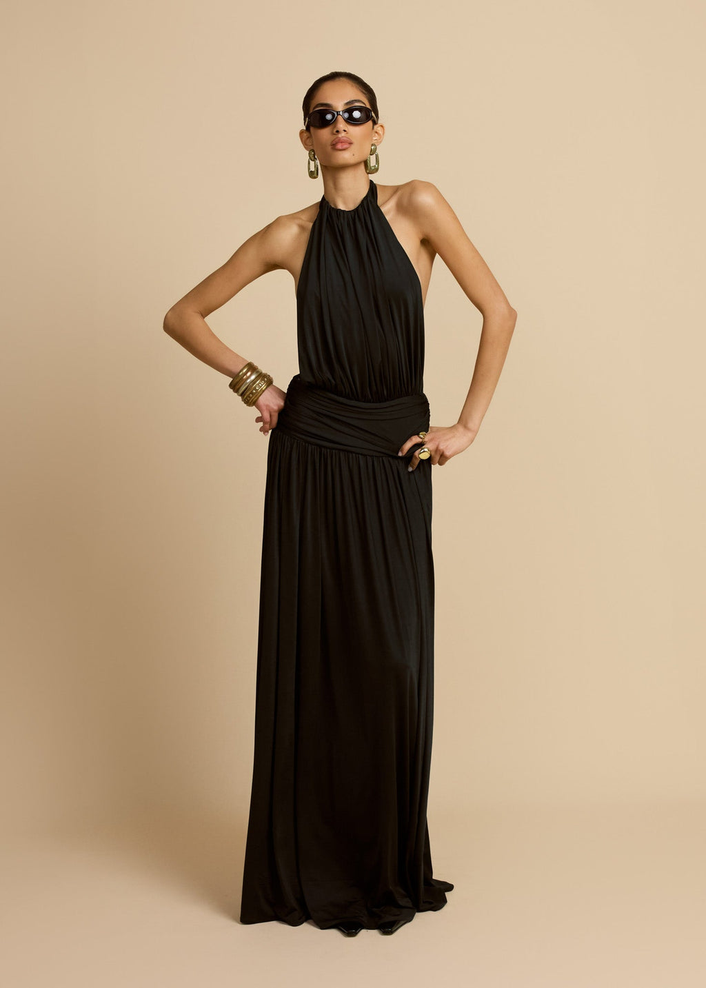Fluido | vestido largo halter