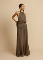 Fluido | vestido largo halter