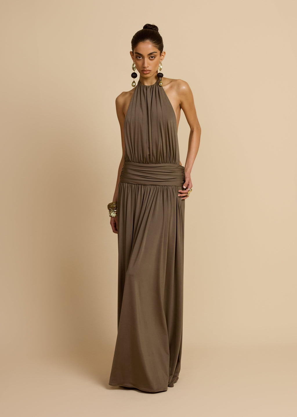 Fluido | vestido largo halter